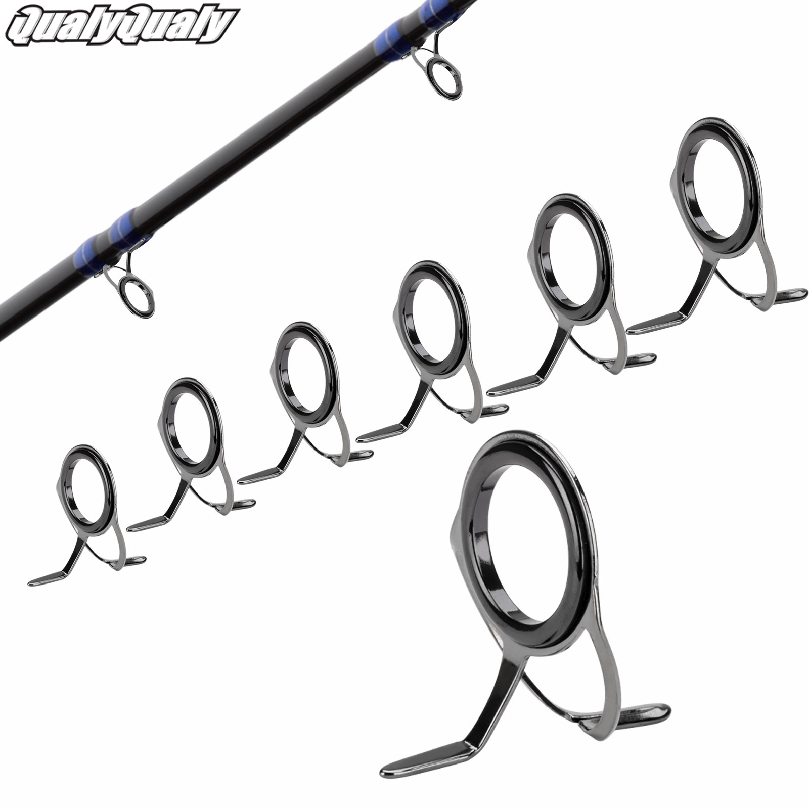 7 قطعة الصيد رود أدلة طقم تصلي - مراجعة Fishing Rod Guide Replacement وسعره