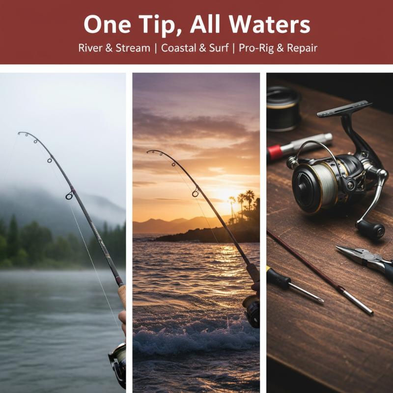طقم إصلاح طارئ لقضبان الصيد قا - مراجعة Fishing Rod Tip Replacement وسعره